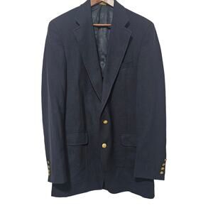 John Weitz Palm Beach Blazer Mens Size 42L Navy Sport Coat USA Professional